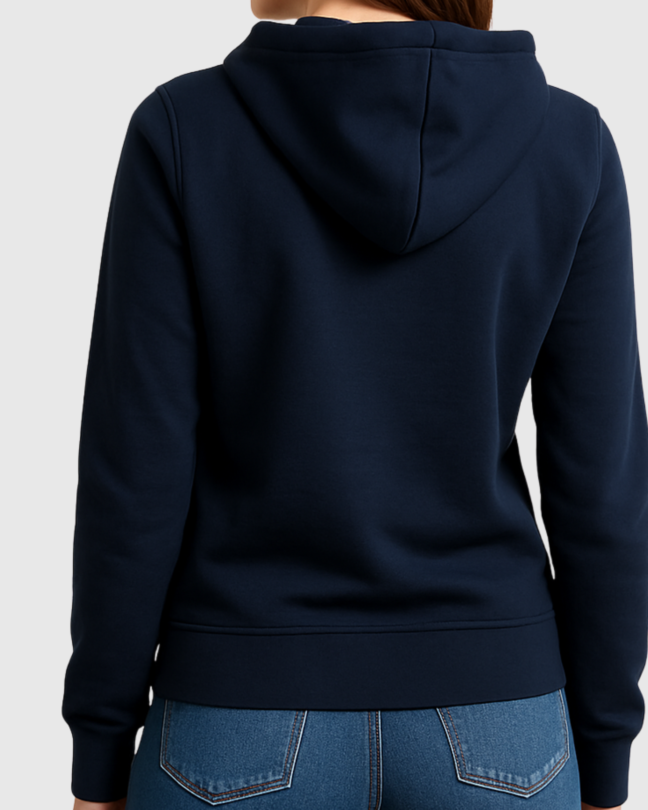 Jaqueta Azul Marinho Marialícia Feminina em Moletom com Capuz