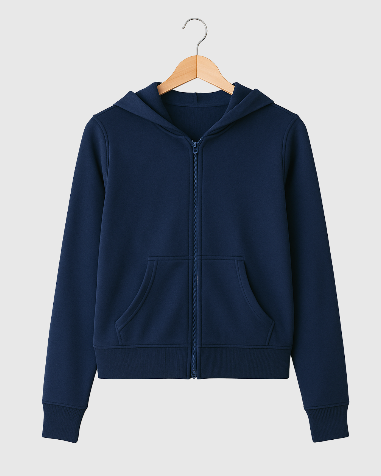 Jaqueta Azul Marinho Marialícia Feminina em Moletom com Capuz