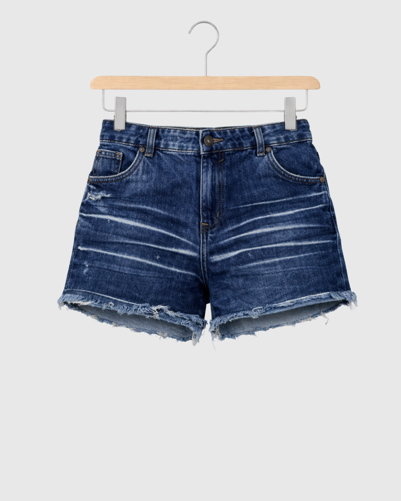 Shorts Jeans Feminino Lebôh Cintura Média Azul Escuro