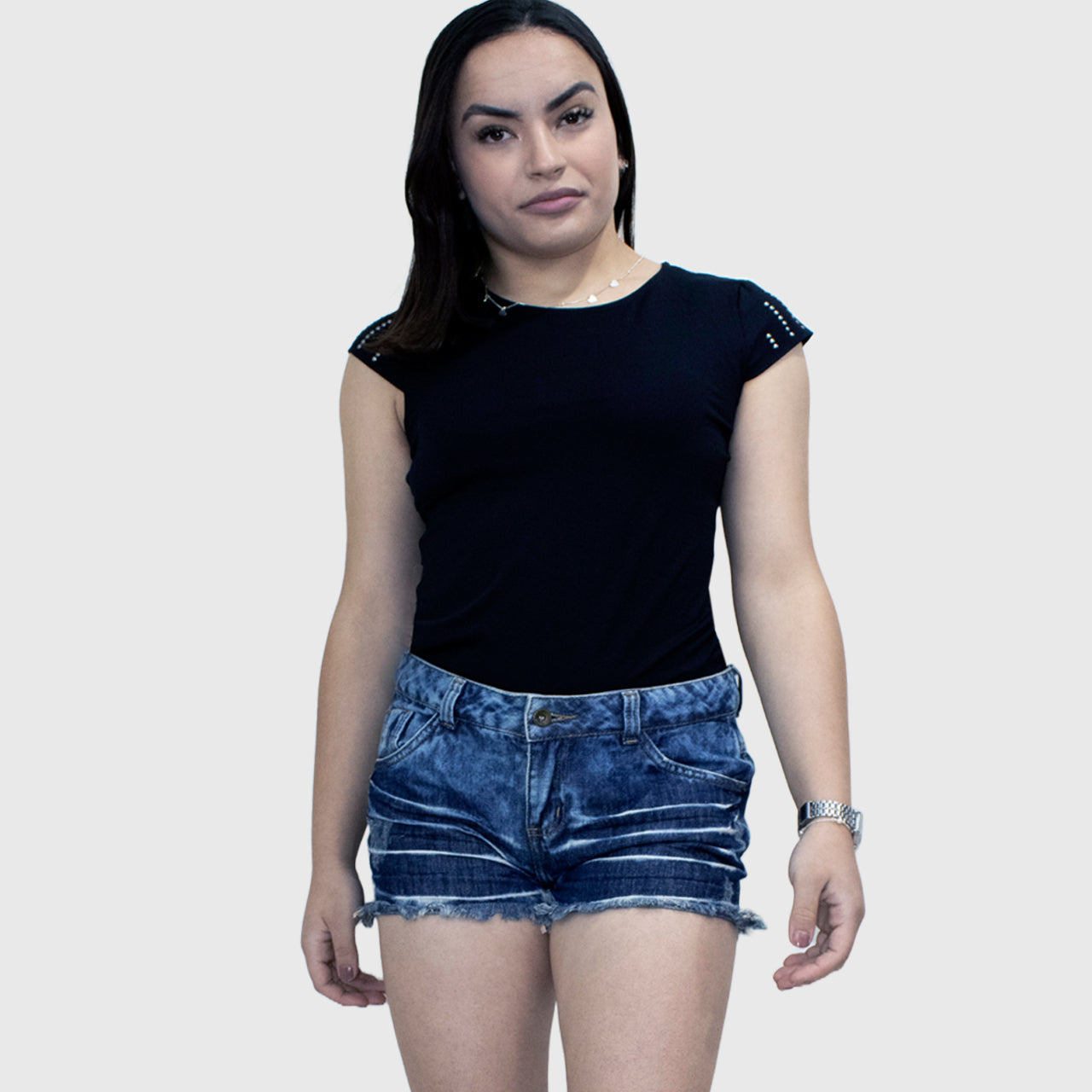 Shorts Lebôh Jeans Denim Azul Escuro -